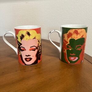 Andy Warhol Marilyn Monroe - Set of 2 Mugs Block Pop Art 1997